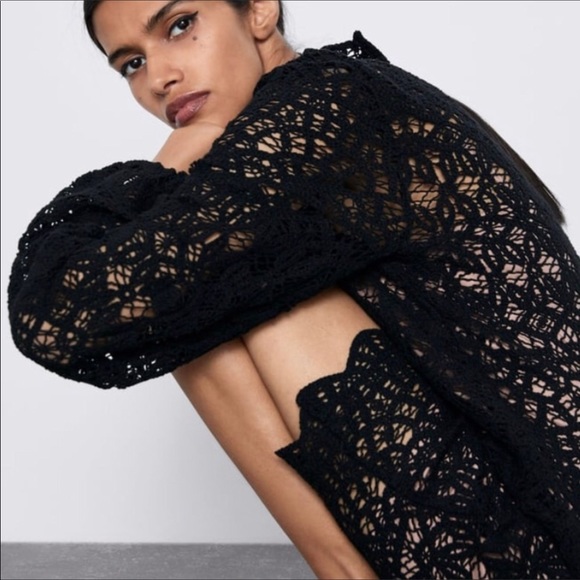 ZARA crochet lace dress - Picture 3 of 12